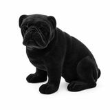 Home Exclusive Bulldog Dekoratif Obje, Siyah, Kadife Dokulu, Poliresin, 27,5x18x22,5 cm, Masaüstü Figür