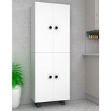 Home Gallery Mdf 6 Bölmeli 4 Kapaklı Çok Amaçlı Dolap Kiler Banyo Mutfak Dolabı - Beyaz - 50 x 172 x 32 cm