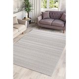 Home Geometrik Sisal Dokuma, Jüt Tabanlı, Tozumaz Polipropilen Iplikli Özel Kesim Halı - Krem - 200 x 250 cm