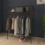 Home Hanger Siyah Elbise Askılığı Raflı New Design Konfeksiyon Askısı Siyah