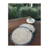 Home Inn Home Textile 2'Li Amerikan Servis - Leke Tutmaz- Beyaz-Mavi 33 X 33 Cm