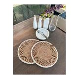 Home Inn Home Textile 2'Li Amerikan Servis - Leke Tutmaz- Kahverengi - Beyaz 33 X 33 Cm