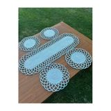 Home Inn Home Textile 4 Kişilik Hasır Görünümlü Amerikan Servis Ve Runner Takımı