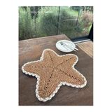 Home Inn Home Textile Yıldız Amerikan Servis - Leke Tutmaz- Kahverengi - Beyaz 44 X 44 Cm 1 Adet