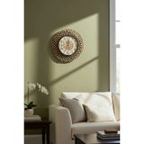 Home İnn Tekstil Home İnn Bohem Natural/siyah Ip Detaylı Duvar Saati – Modern Görünümlü Dekoratif Saat – 43 cm