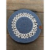 Home İnn Tekstil Home İnn Bohem Tarz Modern Supla 33 cm Dekoratif Papatya Model Amerikan Servis - 33 x 33 - Lacivert