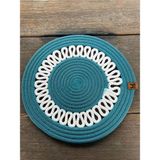 Home İnn Tekstil Home İnn Bohem Tarz Modern Supla 33 cm Dekoratif Papatya Model Amerikan Servis - 33 x 33 - Mavi