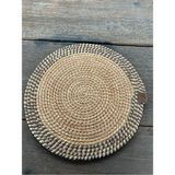 Home İnn Tekstil Home İnn Design Serisi - 33 cm El Örmesi Supla - Lüks Dekoratif Amerikan Servis - 33 x 33 - Antrasit - Natürel