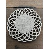 Home İnn Tekstil Home İnn Hazeran Esintisi - 33 cm Lüks Jüt Halat Supla - Bohem Örgü Amerikan Servis - 33 x 33 - Gri