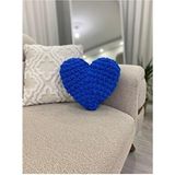 Home Kalpli Dekoratif Yastık Lacivert Peluş Elyaf Malzeme ile Çift Taraflı 35 x 35 cm