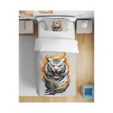 Home Kaplan Tiger Desenli 3D Dijital Baskılı Tek Kişilik Çarşafsız Erkek Çocuk Nevresim Takımı