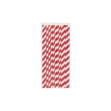 Home Kırmızı Çizgili Beyaz Kağıt Pipet 6MMX19, 7CM - Koli 3000 Adet