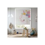 Home Kız Odası - Sevimli Kedi ve Çiçek Desenli Baskılı Stor Perde