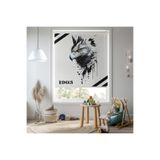 Home Kız ve Erkek Odası - Modern Kartal Desenli Genç Odası Stor Perde – Siyah Beyaz Tasarım