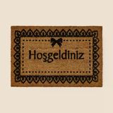 Home Koko Hoşgeldiniz Kapı Önü Paspası - Bej / Siyah - 40X60 Cm