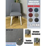 Home Köşeli Retro Sandalye Kılıfı Lüx Bohem Kumaş Çok Kalın %100 Pamuk - 45 x 45 cm - Koyu Gri