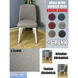 Home Köşeli Retro Sandalye Kılıfı Lüx Bohem Kumaş Çok Kalın %100 Pamuk - 45 x 45 cm - Sütlü Kahve