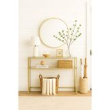 Home Lena Gold Dresuar Kahve Köşesi Modern Konsol 80 cm Şeffaf Cam