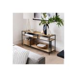Home Linda Ahşap Raflı Metal Gövdeli Çok Amaçlı Konsol TV Ünitesi Kitaplık Dresuar Dekoratif Raf 140x40x75 cm