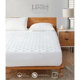 Home Lines Kapitone Yatak Koruyucu Alez, Fitted Lastikli Kenar, Elyaf DOLGU,%100 Pamuk - 150 x 200 cm - Beyaz