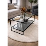 Home Lizbon Siyah Metal Füme Cam Orta Sehpa