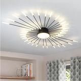 Home London Breeze LED Tavan Aydınlatması,modern Minimalist Altın Çiçek Şeklinde Tavan Lambası - Siyah