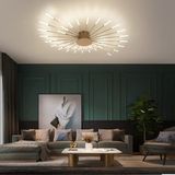 Home London Breeze Modern LED Tavan Lambası, 28 Başlı, 4000K Akrilik Abajur - Altın