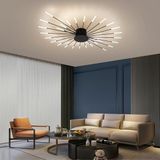 Home London Breeze Modern LED Tavan Lambası, 28 Başlı, 4000K Akrilik Abajur - Siyah