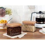 Home Madame Cocodiviera 1000ML Ahşap Kapaklı Saklama Kabı 2'li