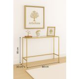 Home Merlin Gold Dresuar Kahve Köşesi Modern Konsol 80 cm Şeffaf Cam