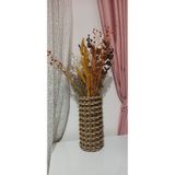 Home Metal Tel Hasır Örgülü Özel Yapım Kalın Hasır Vazo 30 cm