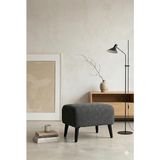Home Minimalist Iskandinav Tarz Puf, Antrasit Gri, 48X40X38 Cm, Keten Kumaş, Ahşap Ayaklı, Dikd�