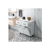 Home Mobiga Molde Çamaşır Kirli Sepetli Çekmeceli Banyo Dolabı Beyaz