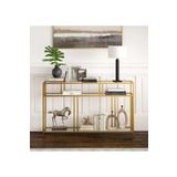 Home Mondrian Gold Dresuar Kahve Köşesi Modern Konsol 100 cm Şeffaf Cam