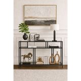 Home Mondrian Siyah Füme Cam Kahve Köşesi Modern Konsol 100 cm Temperli Cam Dresuar