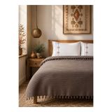 home otanticca Nakışlı çift kişilik pike takımı Bej