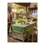 Home Otantik Çiçek Desenli Raşel Kadife Masa Örtüsü 120x220 - Dijital Baskılı Kaliteli Dökümlü Salon & Balkon Masa Örtüsü