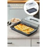 Home Palova Kilitli Kapaklı Kek Börek Pasta Saklama Kabı 5 lt Gri Plastik Şık Tasarım