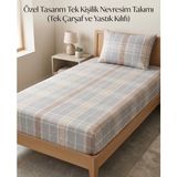Home Pamuk Saten Tek Kişilik Lastikli Çarşaf - Gri - 100 X 200
