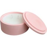 Home Pastel Serisi Kapaklı Silindir Dekoratif Beton Mum - Pembe - 1 Adet