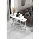 home plus mobilya 3'lü & Bohem Sehpa & Zigon Sehpa & Orta Sehpa & Modern Sehpa Takımı & Gümüş Ayak Beyaz Ayna