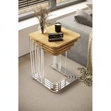 home plus mobilya 4'lü Tekerlekli Zigon Sehpa Gümüş Ayak Atlantik Çam 18 MM MDF