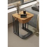 Home Plus Mobilya 4'Lü Tekerlekli Zigon Sehpa Siyah Ayak Atlantik Çam 18 Mm Mdf