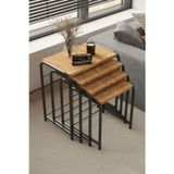 Home Plus Mobilya Defne 4' Lü Zigon Sehpa Siyah Ayak Atlantik Çam 18 Mm Mdf