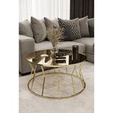 Home Plus Mobilya Kum Saati Orta Sehpa Gold Kaplama Bronz Ayna - GOLD BRONZ