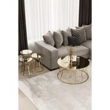 Home Plus Mobilya Kum Saati Orta Sehpa & Zigon Sehpa Set Gold Kaplama Bronz Ayna - GOLD BRONZ
