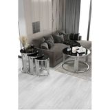 home plus mobilya Piyano Set Gümüş Siyah Orta Sehpa Zigon Sehpa Takımı
