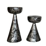 Home Point Vintage 2 Li Mumluk Gümüş Eskitme Siyah Gümüş
