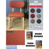 Home Polo Sandalye Kılıfı 6 Adet Lüx Bohem Kumaş Çok Kalın %100 Pamuk - 45 x 45 cm - Kiremit
