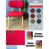 Home Polo Sandalye Kılıfı 6 Adet Lüx Bohem Kumaş Çok Kalın %100 Pamuk - 45 x 45 cm - Kırmızı